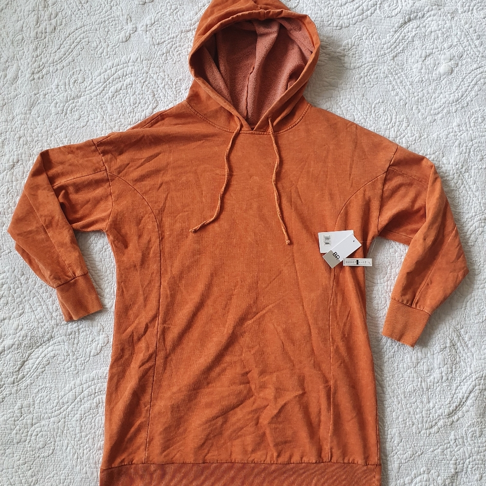 Bp Women's Small Orange Rust Amber Cotton Fleece Hoodie Sweatshirt